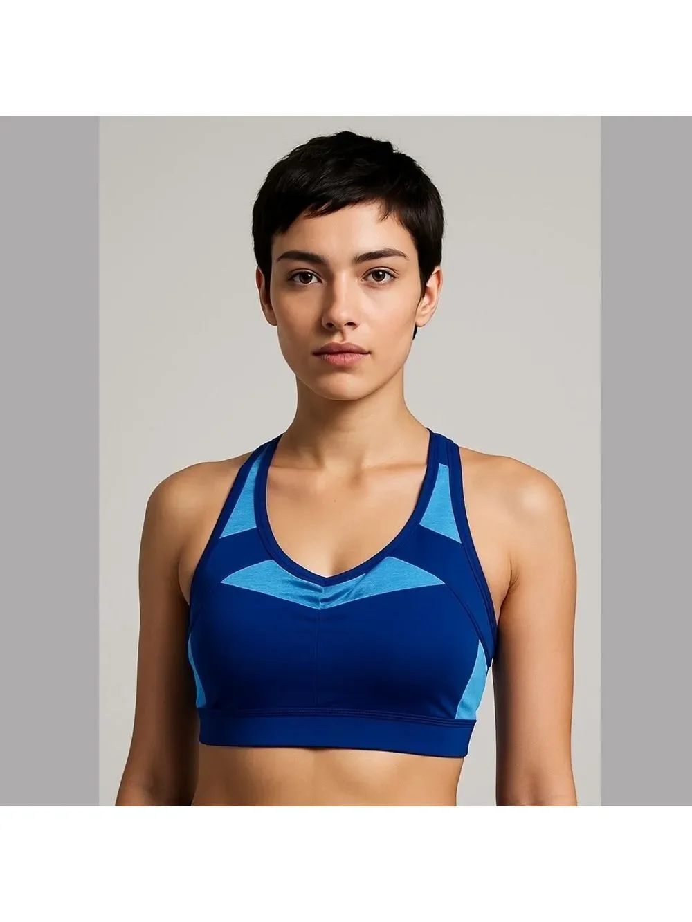 Sport Bra Champion workout top atletic high impact wire free blue Criss-cross